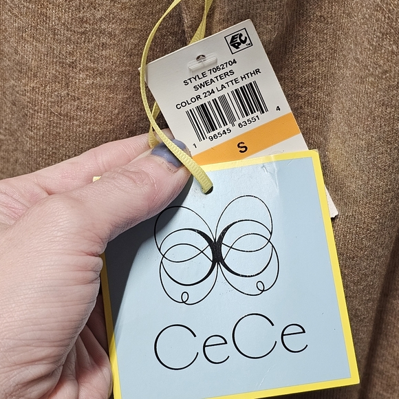 NEW CeCe's Heather Latte Long Sleeve Knee Length Sweater Dress size Small - Picture 8 of 10